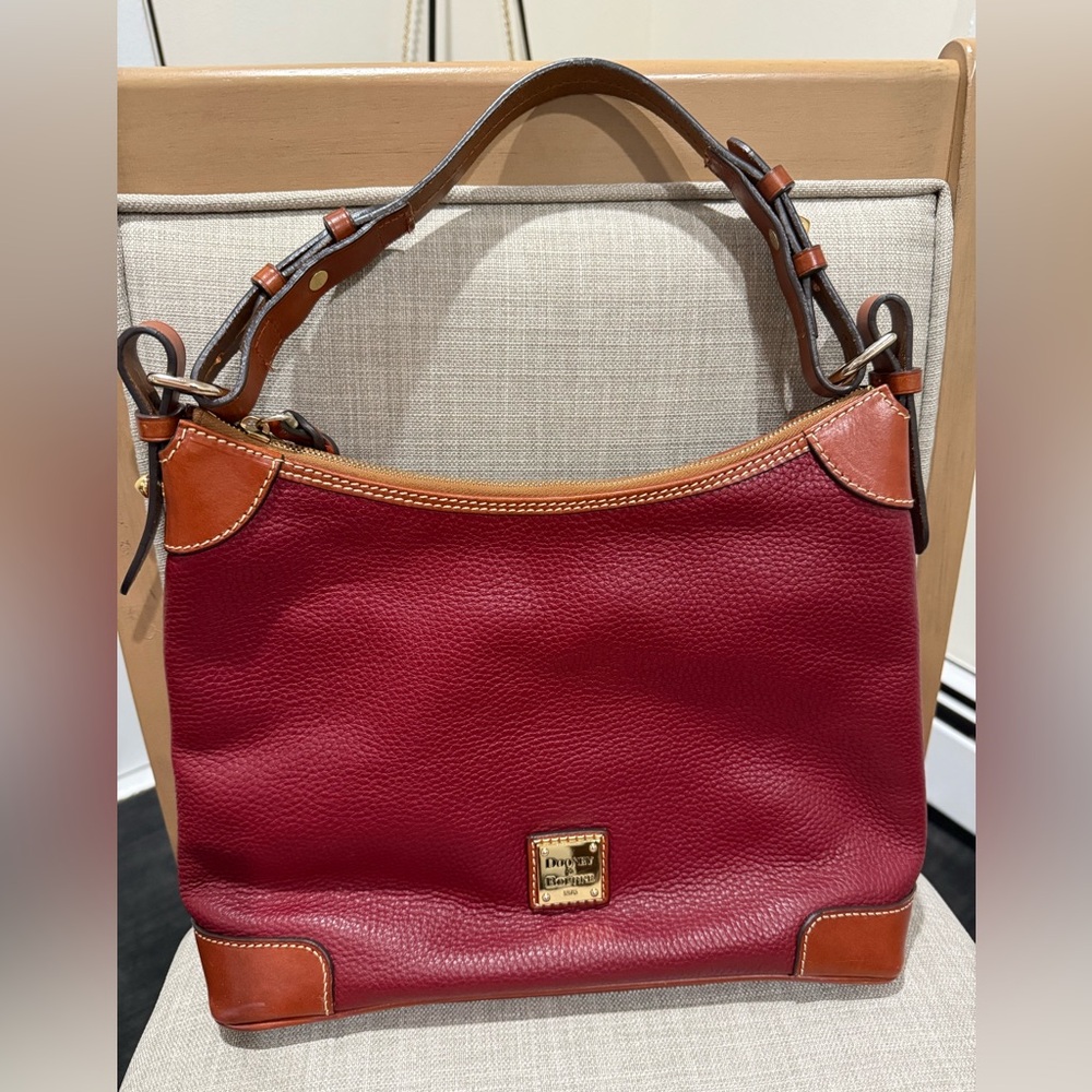 Dooney & Bourke Red Pebble Leather Shoulder Bag